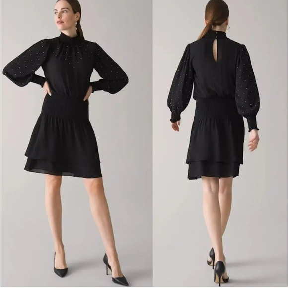 White House Black Market Dresses & Skirts - White House Black Market Gemmed  Long Sleeve Elastic Waist Dress.   Size-XLP